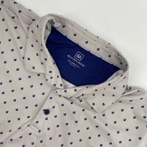Mizzen Main Polo Shirt Mens XXL Gray Geometric Performance Golf Business Stretch